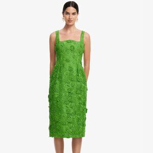 Larissa Lace Midi Dress in Fern, Size 8